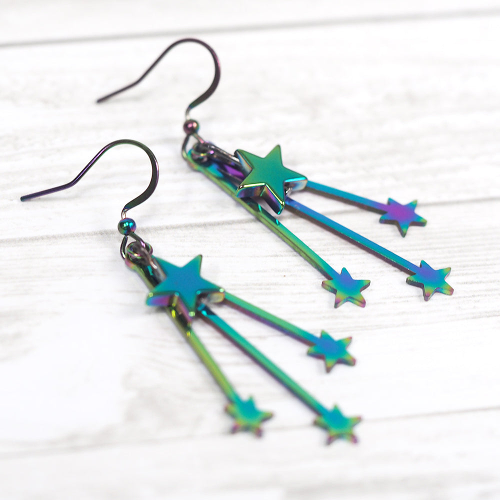 
            
                Load image into Gallery viewer, Aurora Borealis Falling Stars Earrings
            
        