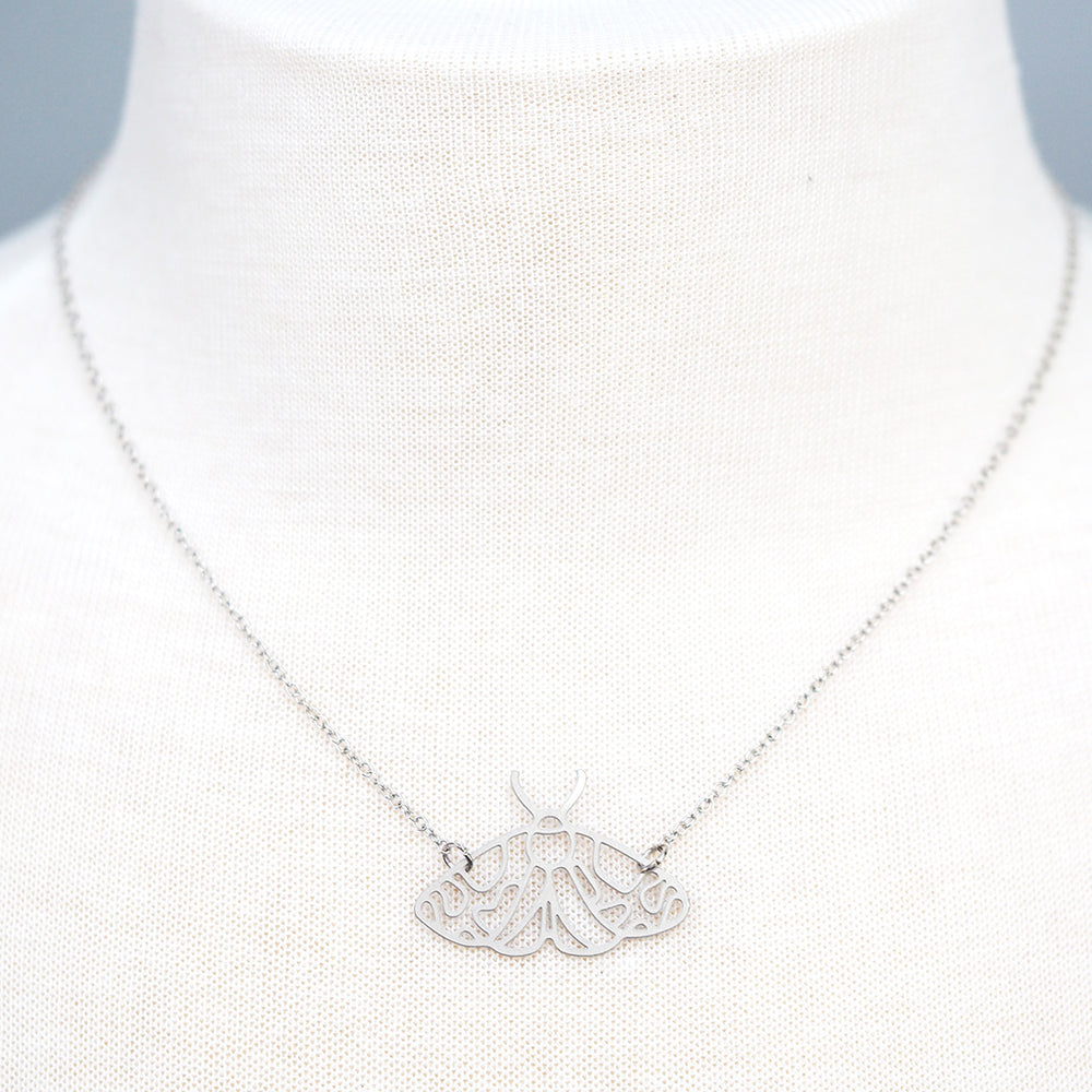 
            
                Load image into Gallery viewer, Silver Tiger Moth Necklace
            
        