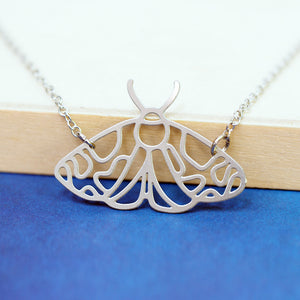 Silver Tiger Moth Necklace