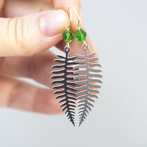 Silver Fern Leaf Earrings