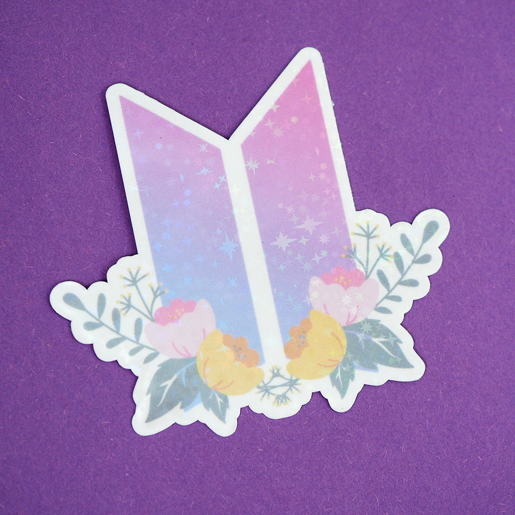 sparkle-sticker-bts-floral-shield-shana-logic