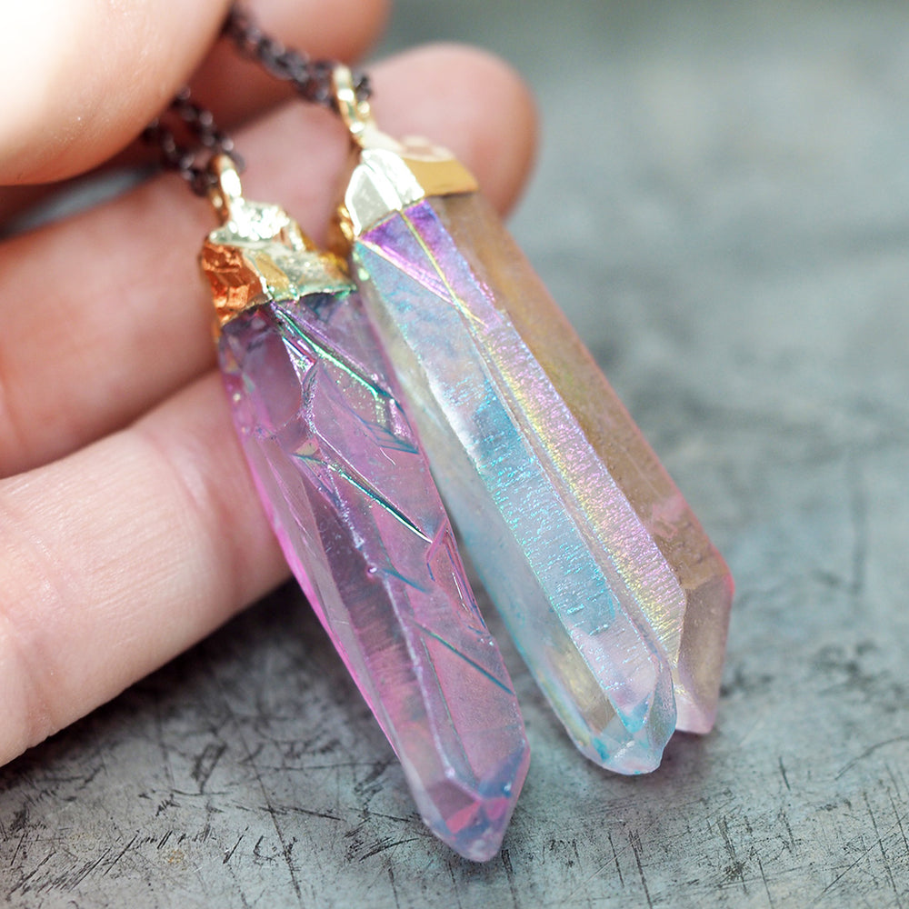 
            
                Load image into Gallery viewer, Iridescent Unicorn Crystal Necklace
            
        