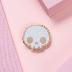 
            
                Load image into Gallery viewer, Glitter Skull - Glitter Metal Enameled Pin
            
        
