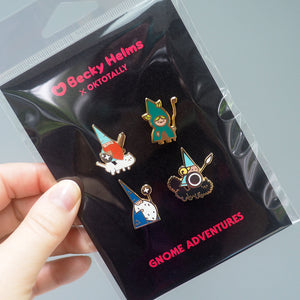 Gnome Adventures Metal Enameled Pin Pack: Gnome Heroes