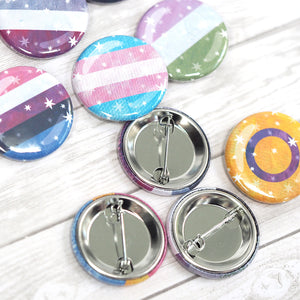 Starry Pride Flag Pins - Ace, Pan, Bi, Trans, Genderfluid, Genderqueer, Intersex, Demi