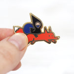 Gnome Adventures Metal Enameled Pin: Thief & Fox