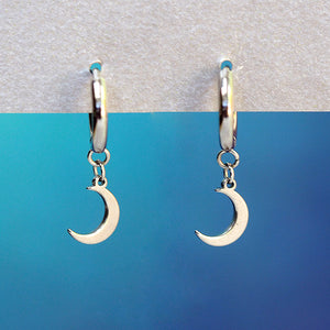 
            
                Load image into Gallery viewer, Moon Hoop Earrings
            
        