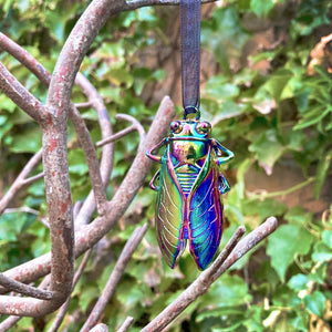Giant Cicada - Iridescent Rainbow Ornament