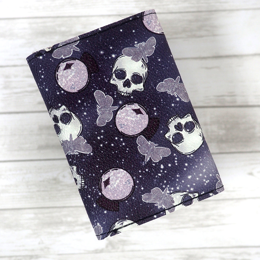 Handmade Mini Skulls Wallet - Moths & Crystal Balls
