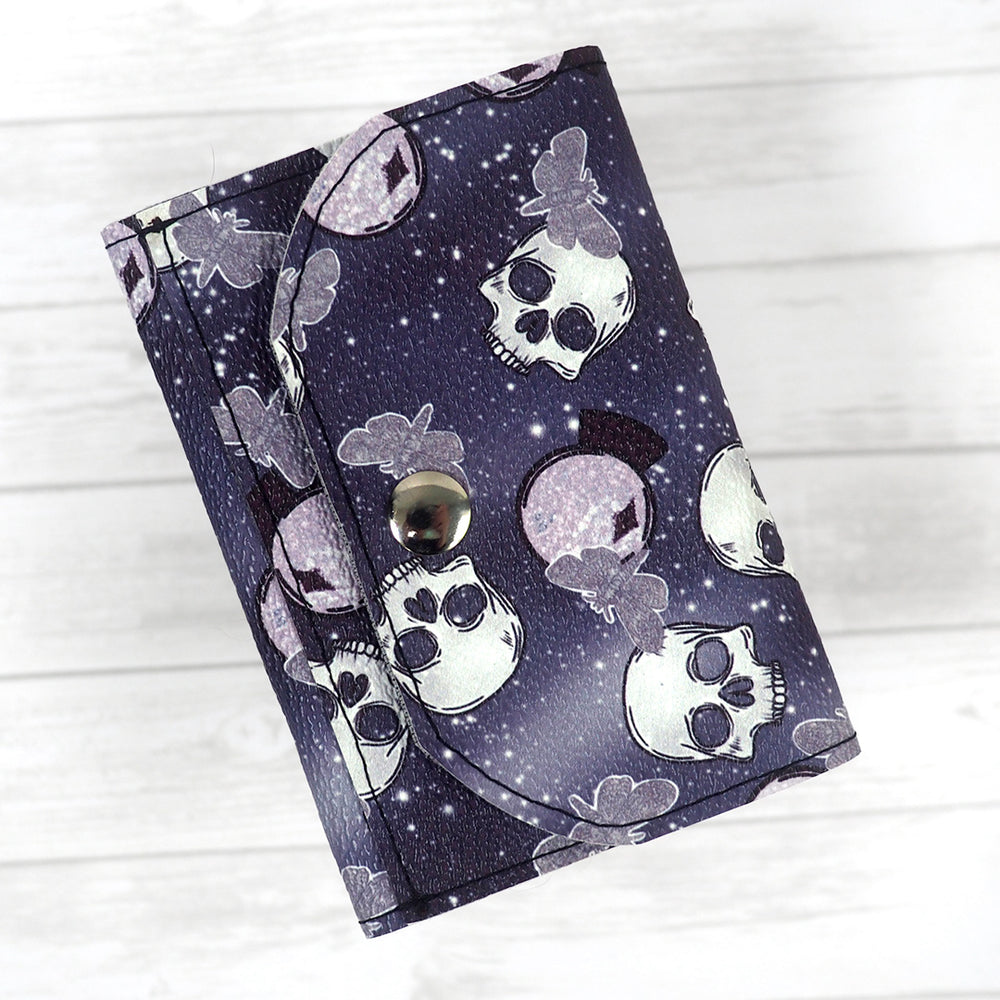 Handmade Mini Skulls Wallet - Moths & Crystal Balls