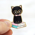 Book Cat - Metal Enameled Pin