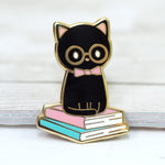 Book Cat - Metal Enameled Pin