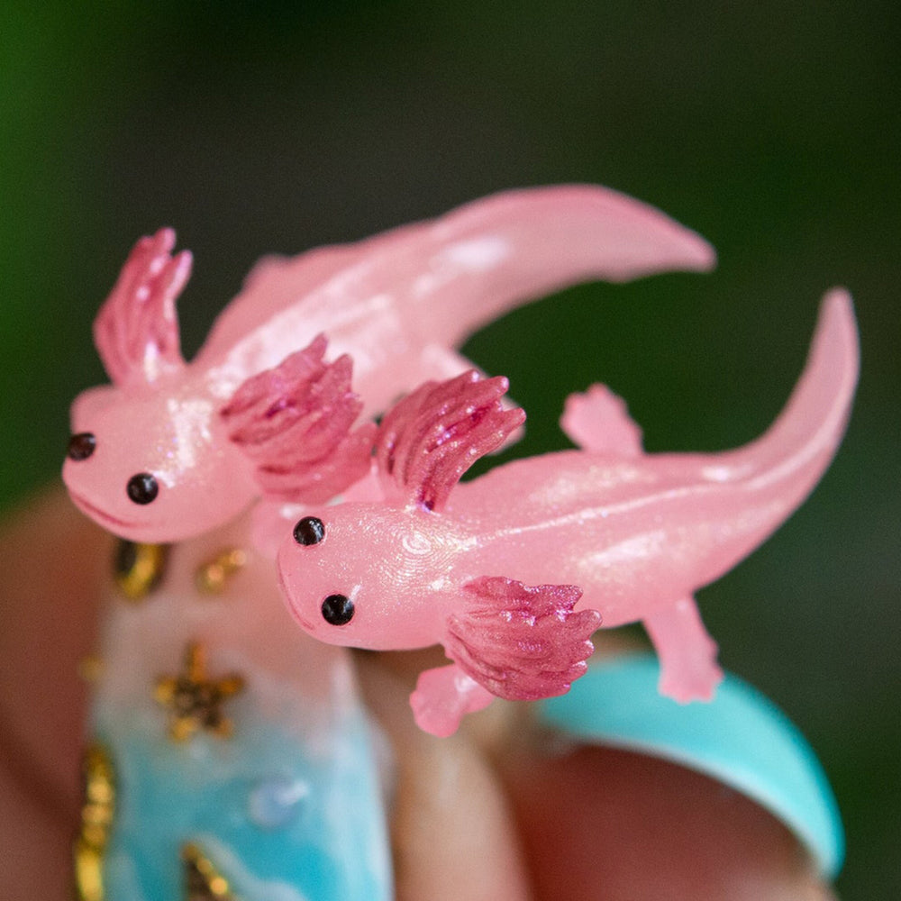 Axolotl Stud Earrings - Glow-in-the-dark