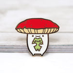 Mushroom Buddy Froggy Hug - Metal Enameled Pin