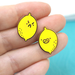Sweet & Sour Lemons - Metal Enameled Pin Set