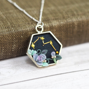 
            
                Load image into Gallery viewer, Constellation Hexagon Necklace - Casssiopeia
            
        