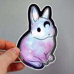 Rainbow Holographic Vinyl Sticker - Light Cosmic Bunny