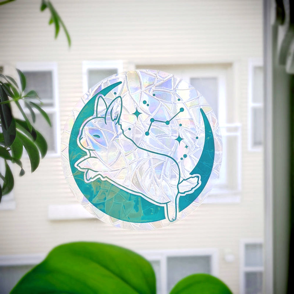 Moon Bunny - Rainbow Suncatcher Sticker