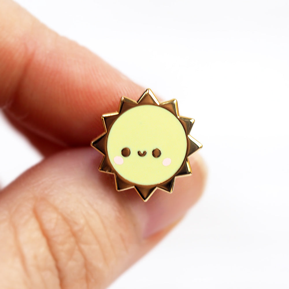 Kawaii Sun - Mini Metal Enameled Pin