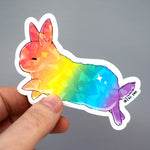Rainbow Pride Bunny - Sparkle Vinyl Sticker