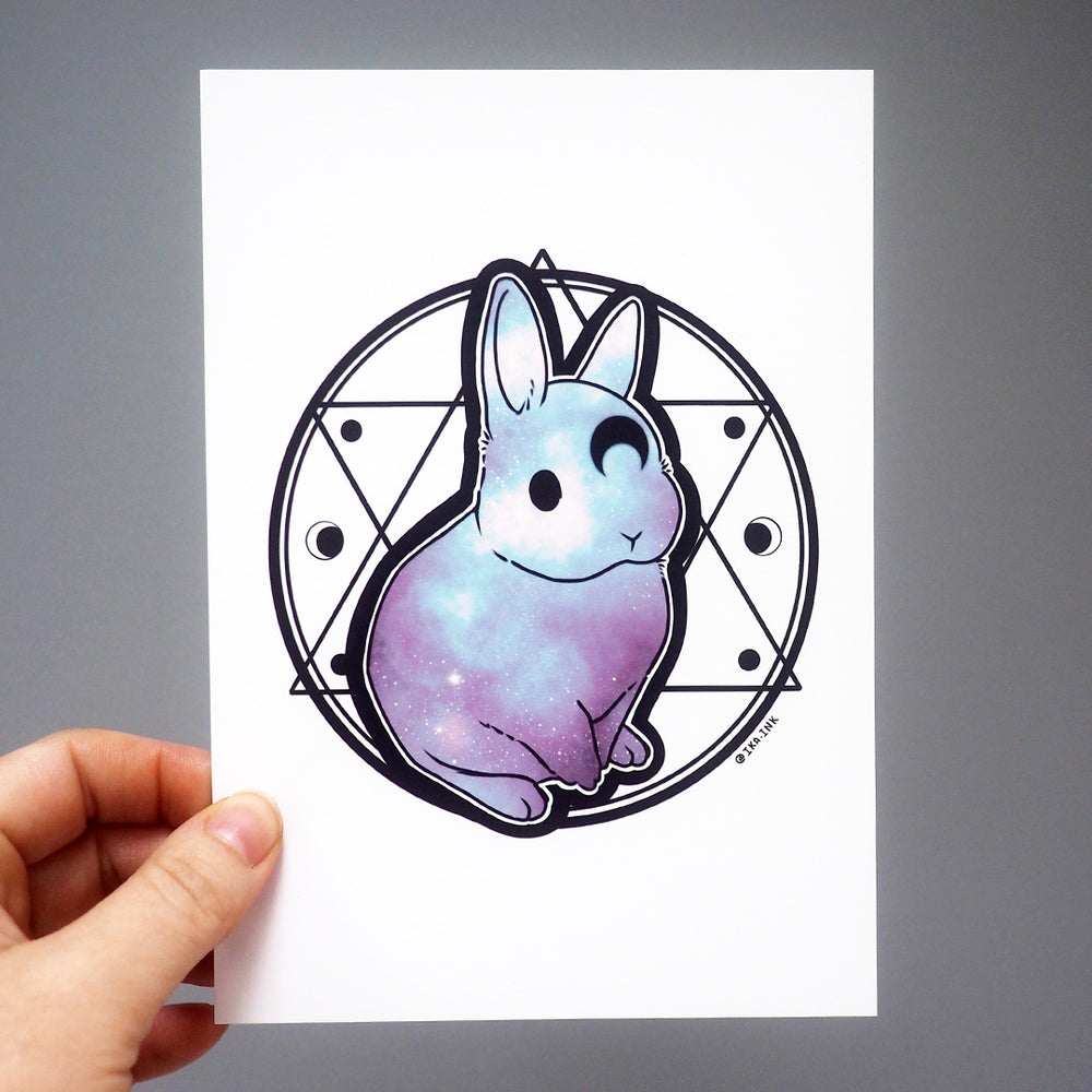 
            
                Load image into Gallery viewer, Signed Fine Art Print - Light Cosmic Bunny
            
        