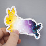 Non Binary Pride Sparkle Bunny - Vinyl Sticker