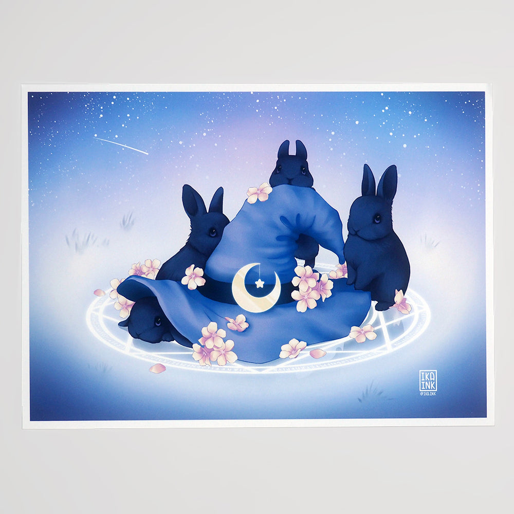 Signed Fine Art Print - Witch Hat Bunnies