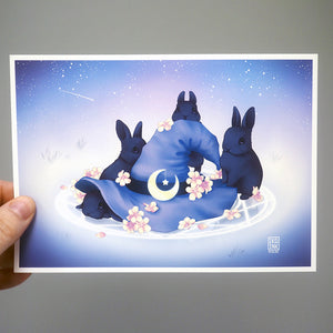 Signed Fine Art Print - Witch Hat Bunnies