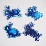 Holographic Galaxy Bunny Sticker Set