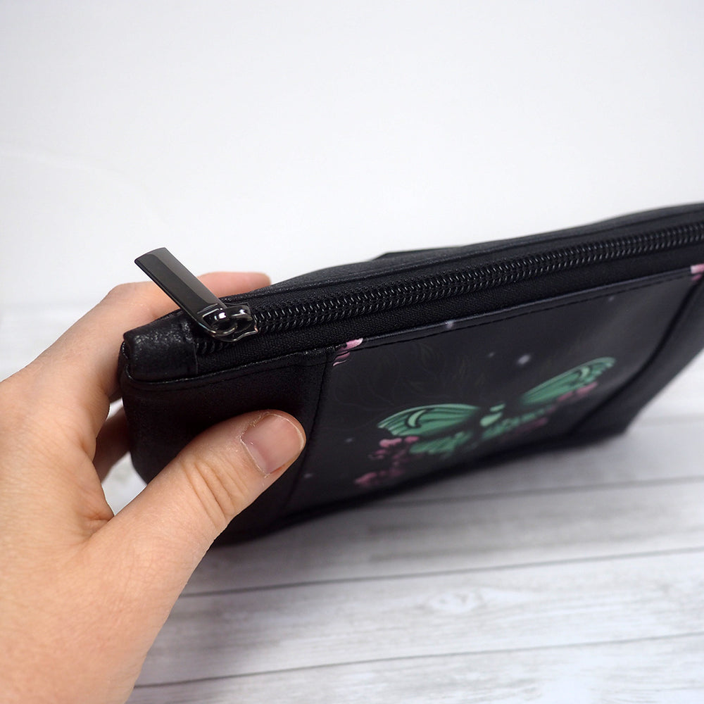 Limited Edition: Moth Zippered Travel Bag/ Cosmetics Carrier