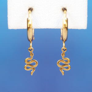 
            
                Load image into Gallery viewer, Dainty Snake Hoop Earrings - Gold
            
        