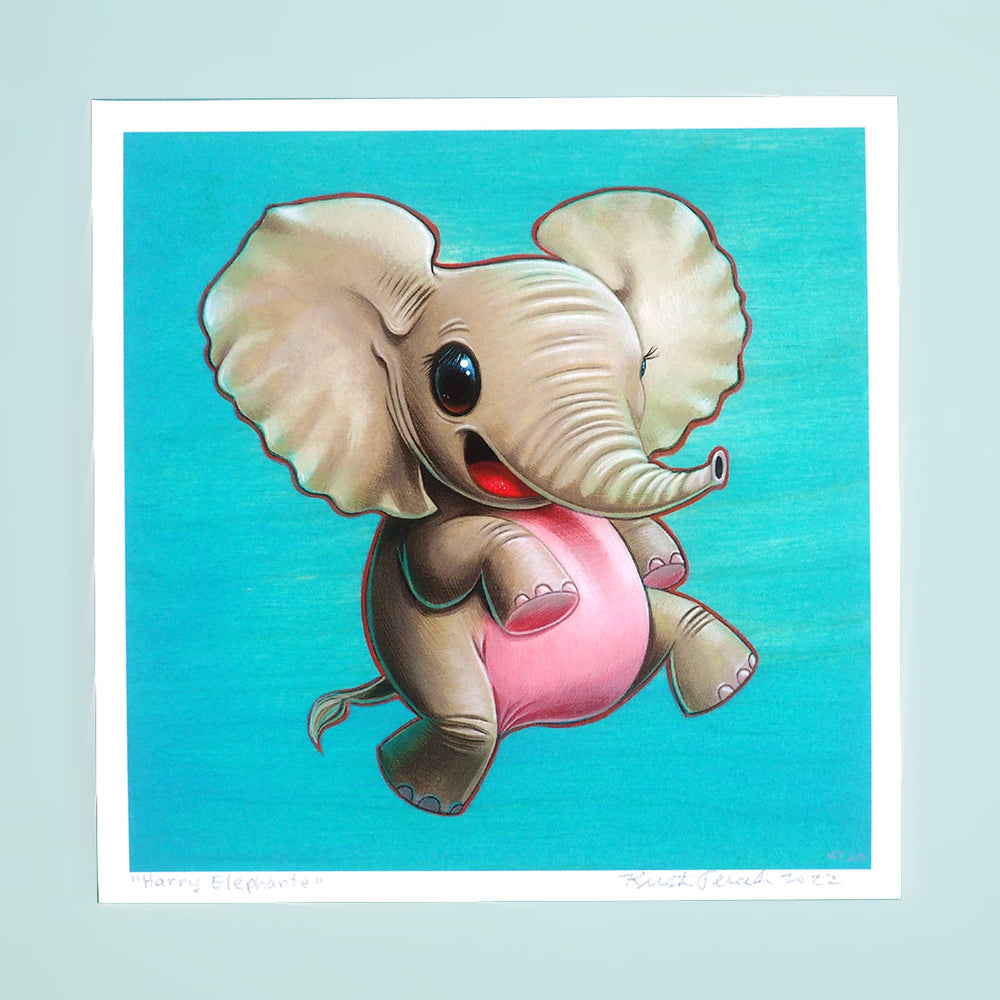 Signed Fine Art Mini Print - Harry Elephante
