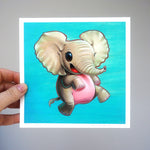 Signed Fine Art Mini Print - Harry Elephante