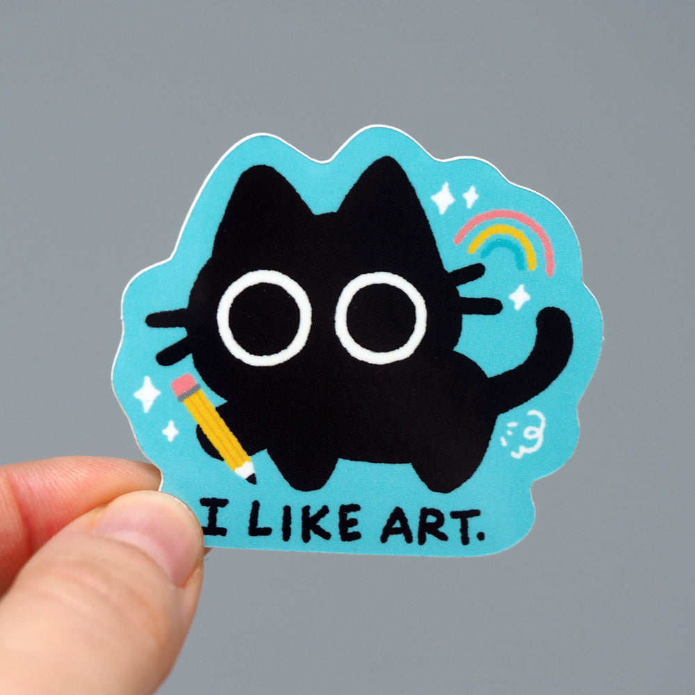 'I Like Art.' Kitty Cat - Vinyl Sticker