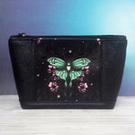 Limited Edition: Moth Zippered Travel Bag/ Cosmetics Carrier
