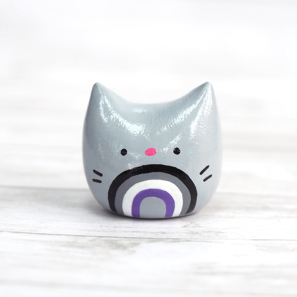 
            
                Load image into Gallery viewer, Rainbow Pocket Kitty! Figurine - Asexual
            
        