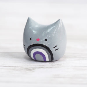 
            
                Load image into Gallery viewer, Rainbow Pocket Kitty! Figurine - Asexual
            
        