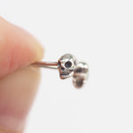 Tiny Skull Stud Earrings - Sterling Silver