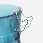 Mini Cat Hoop Earrings - Sterling Silver