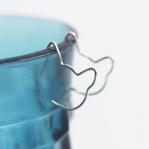 
            
                Load image into Gallery viewer, Mini Cat Hoop Earrings - Sterling Silver
            
        