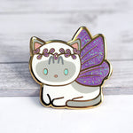 Siamese Fairy Cat - Glitter Metal Enameled Pin