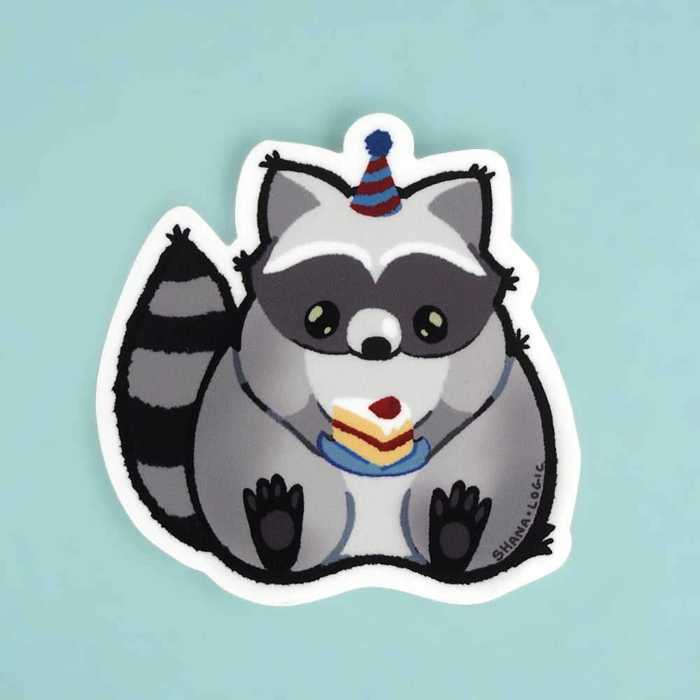 
            
                Load image into Gallery viewer, Party Raccoon - Vinyl Sticker
            
        