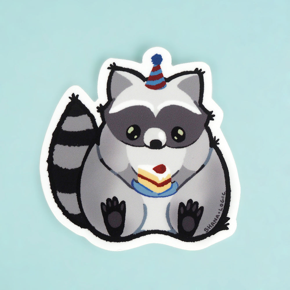 
            
                Load image into Gallery viewer, Party Raccoon - Vinyl Sticker
            
        
