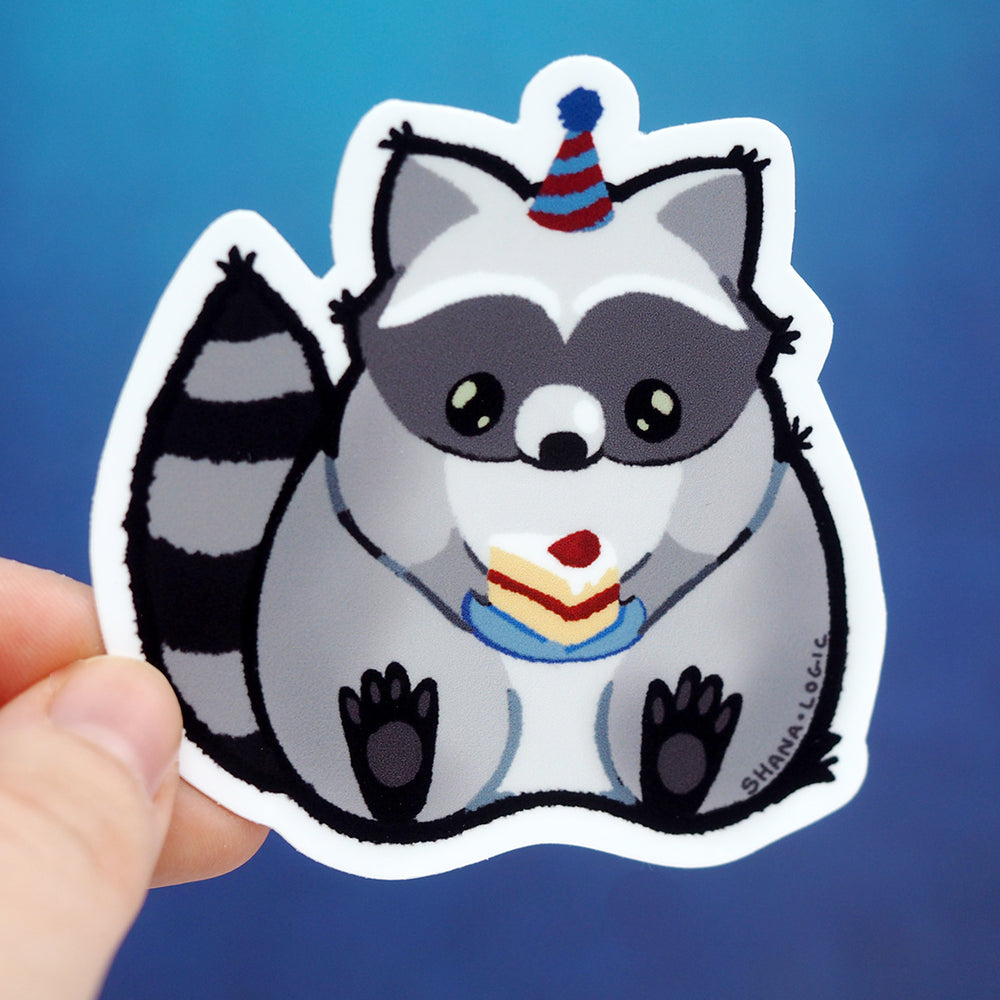 Party Raccoon - Vinyl Sticker