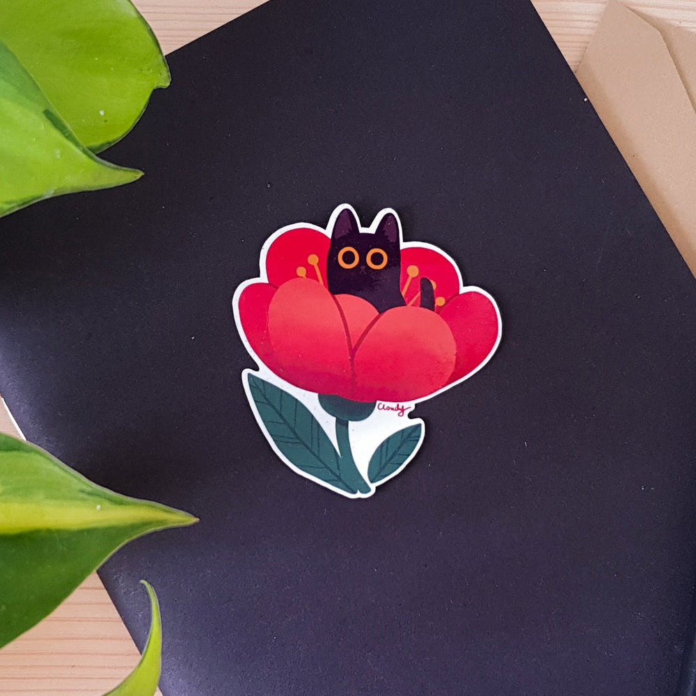 Flower Cat - Vinyl Sticker