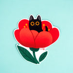 Flower Cat - Vinyl Sticker