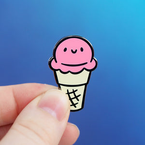 Strawberry Ice Cream Cone - Metal Enameled Pin