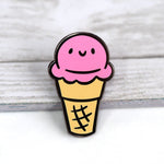 Strawberry Ice Cream Cone - Metal Enameled Pin