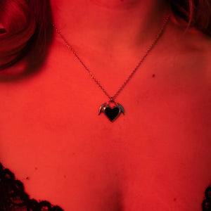 
            
                Load image into Gallery viewer, Nocturnal Bat Wings Heart Necklace
            
        