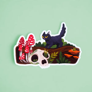 Angry Blep Cat On A Log - Vinyl Sticker